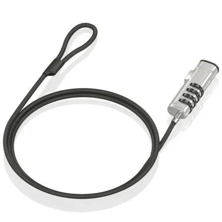 Aisens Cable de Seguridad tipo Nano con Combinación ASLK-D50N05-BK, Negro, 1.5m